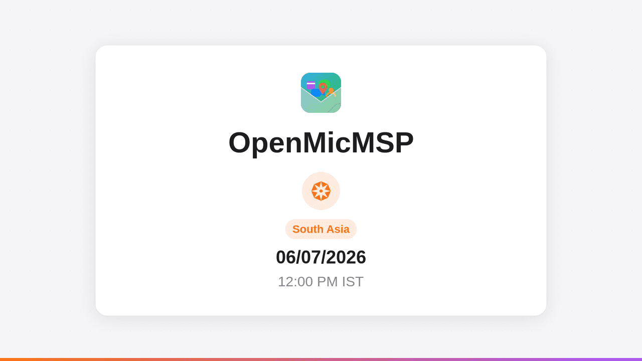 OpenMicMSP South Asia