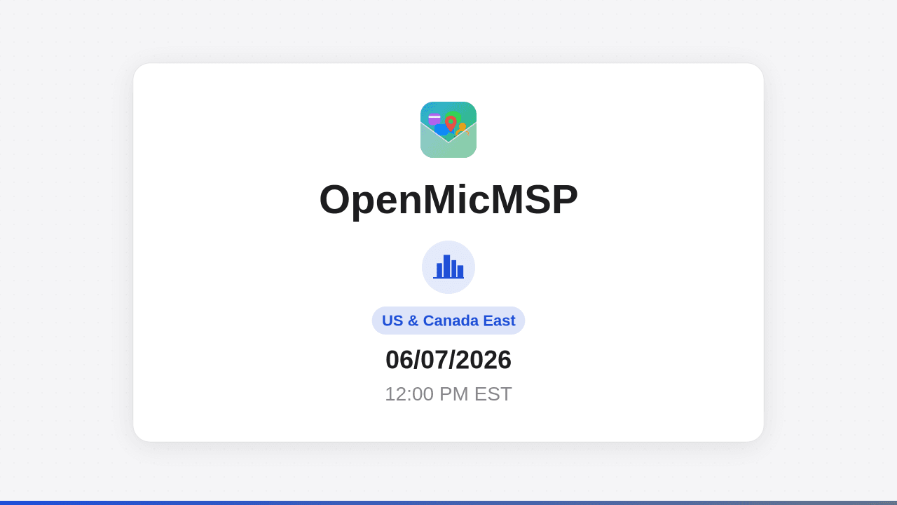 OpenMicMSP US & Canada East