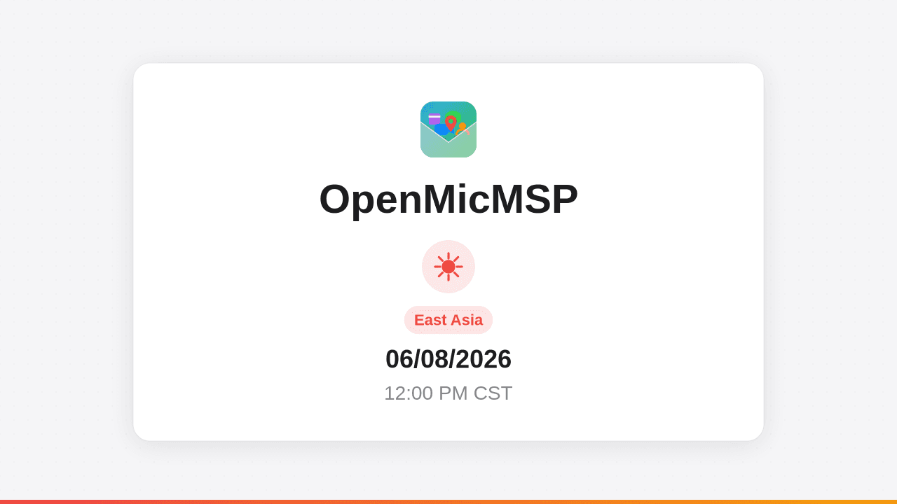 OpenMicMSP East Asia