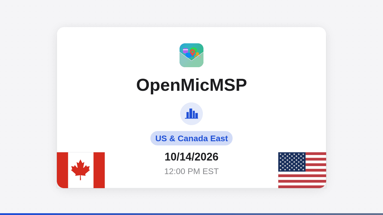 OpenMicMSP US & Canada East