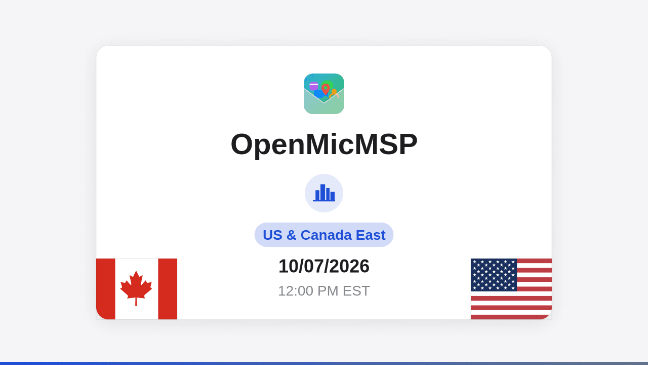 OpenMicMSP US & Canada East