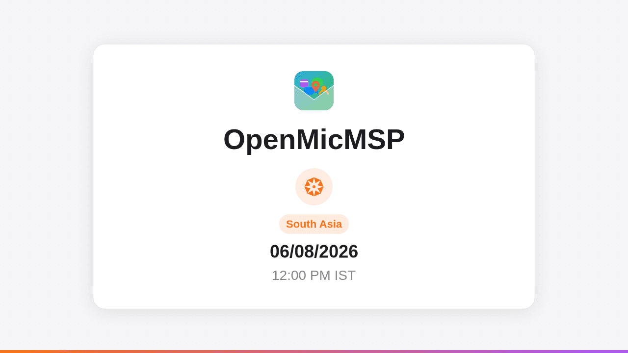 OpenMicMSP South Asia