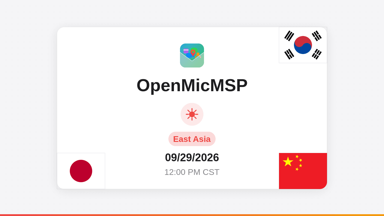 OpenMicMSP East Asia