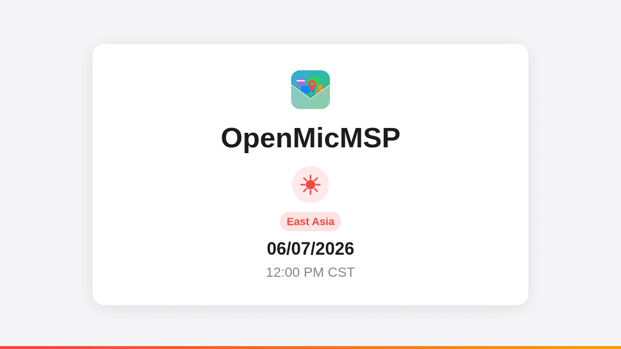 OpenMicMSP East Asia