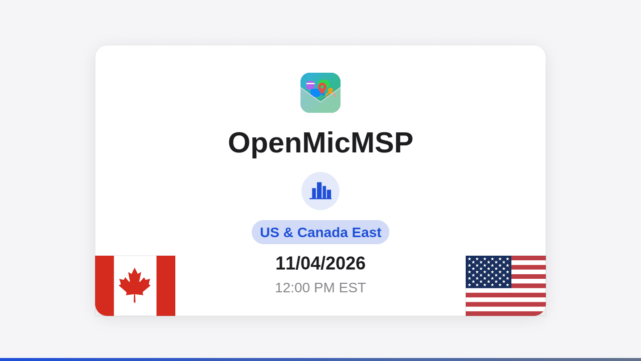 OpenMicMSP US & Canada East
